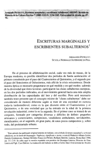 Escrituras Marginales y Escribientes Subalternos