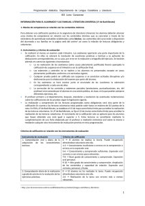 INFORMACIÓN PARA EL ALUMNADO Y LAS FAMILIAS Literatura