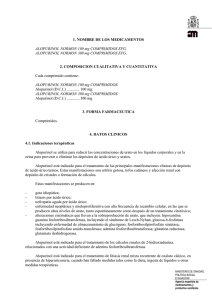 1. NOMBRE DE LOS MEDICAMENTOS ALOPURINOL NORMON
