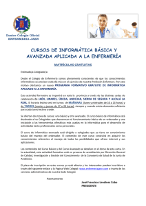 Cursos de Informática Básica y Avanzada Aplicada a la Enfermería