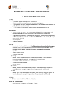 RELACIÓN DE TEXTOS Y ÚTILES ESCOLARES 1er.Año de