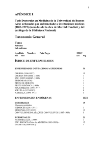 Índice Tesis Medicina UBA (1862-1919): Enfermedades