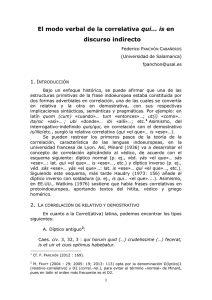 El modo verbal de la correlativa qui… is en discurso indirecto