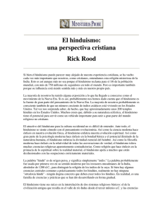 El hinduismo: una perspectiva cristiana Rick Rood