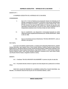 ASAMBLEA LEGISLATIVA - REPUBLICA DE EL SALVADOR 1