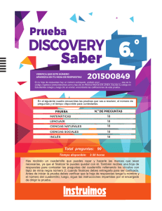 Examen Discovery Saber 6° Grado: Matemáticas, Lenguaje, Ciencias