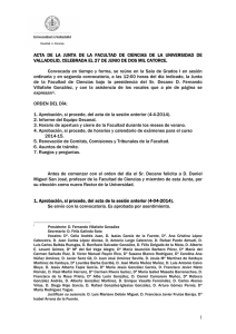 Junta de Facultad del 27 de Junio de 2014