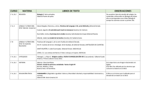 CURSO MATERIA LIBROS DE TEXTO OBSERVACIONES