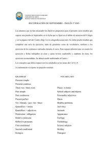 RECUPERACIÓN DE SEPTIEMBRE - INGLÉS 3º ESO Presente