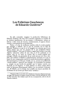Los Folletines Gauchescos de Eduardo Gutierrez*