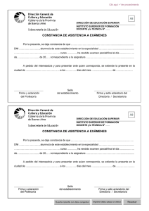 Constancia Asistencia Examen - Instituto Formación Docente
