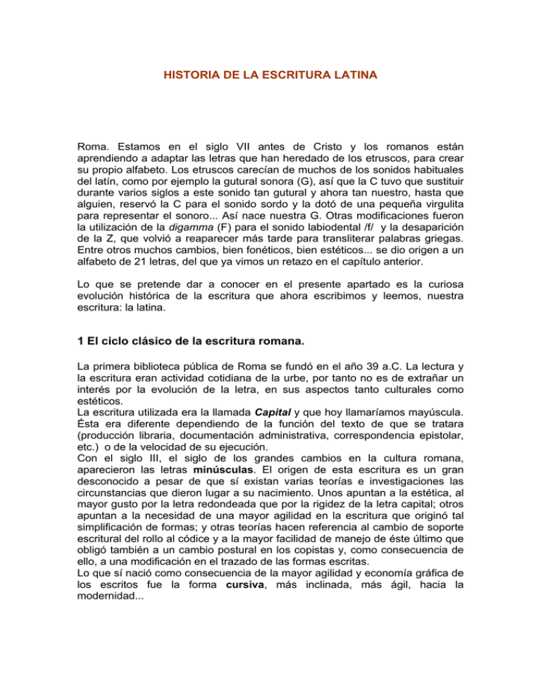 Historia de la escritura latina