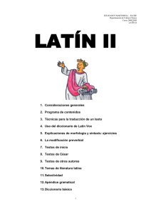 Latín II: Programa del curso 2008/2009