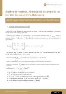Álgebra de Matrices: Aplicaciones en Ciencias Sociales y Naturales