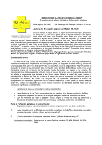 Lectura del Evangelio según san Mateo 16,13