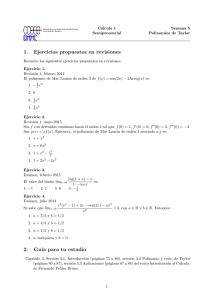 1. Ejercicios propuestos en revisiones 2. Gu´ıa para tu