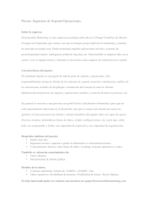 Puesto: Ingeniero de Soporte/Operaciones.