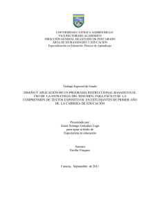 Trabajo Especial de Grado DISEÑO Y APLICACIÓN DE UN
