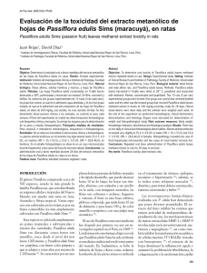 Evaluación de la toxicidad del extracto metanólico de hojas de