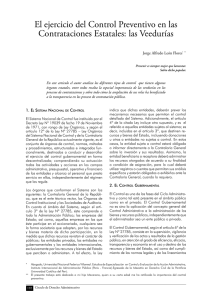 El ejercicio del Control Preventivo en las Contrataciones Estatales