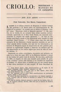 CRIOLLO: DEFINICION y MATICES DE UN CONCEPTO