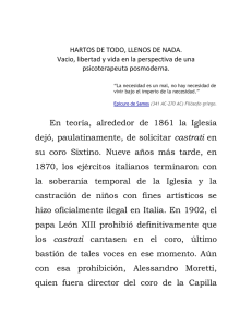 hartos de todo, llenos de nada. vacio, libertad y vida en la