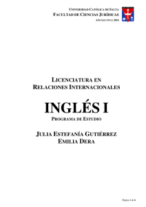 inglés i - Universidad Católica de Salta