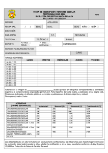 NOMBRE APELLIDOS FECHA NAC. / / EDAD D.N.I. SEXO NIÑO 口