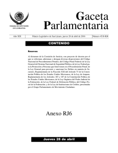 Anexo RJ6 - Gaceta Parlamentaria, Cámara de Diputados