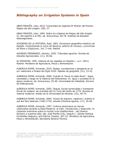 Bibliography on Irrigation Systems in Spain