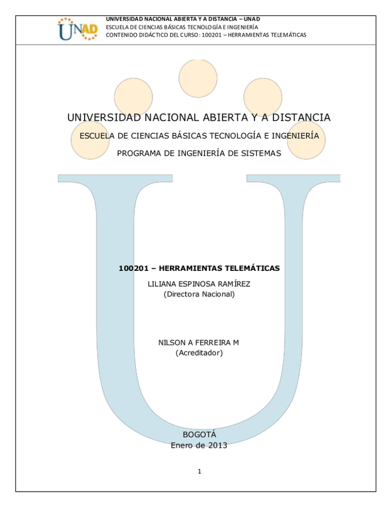 UNIVERSIDAD NACIONAL ABIERTA Y A DISTANCIA UNIVERSIDAD NACIONAL ABIERTA Y A DISTANCIA