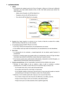 2. Los factores del clima a. Latitud: Es la distancia de cualquier