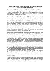 CLAUSURA DEL XX CURSO DE ADMINISTRACIÓN FINANCIERA