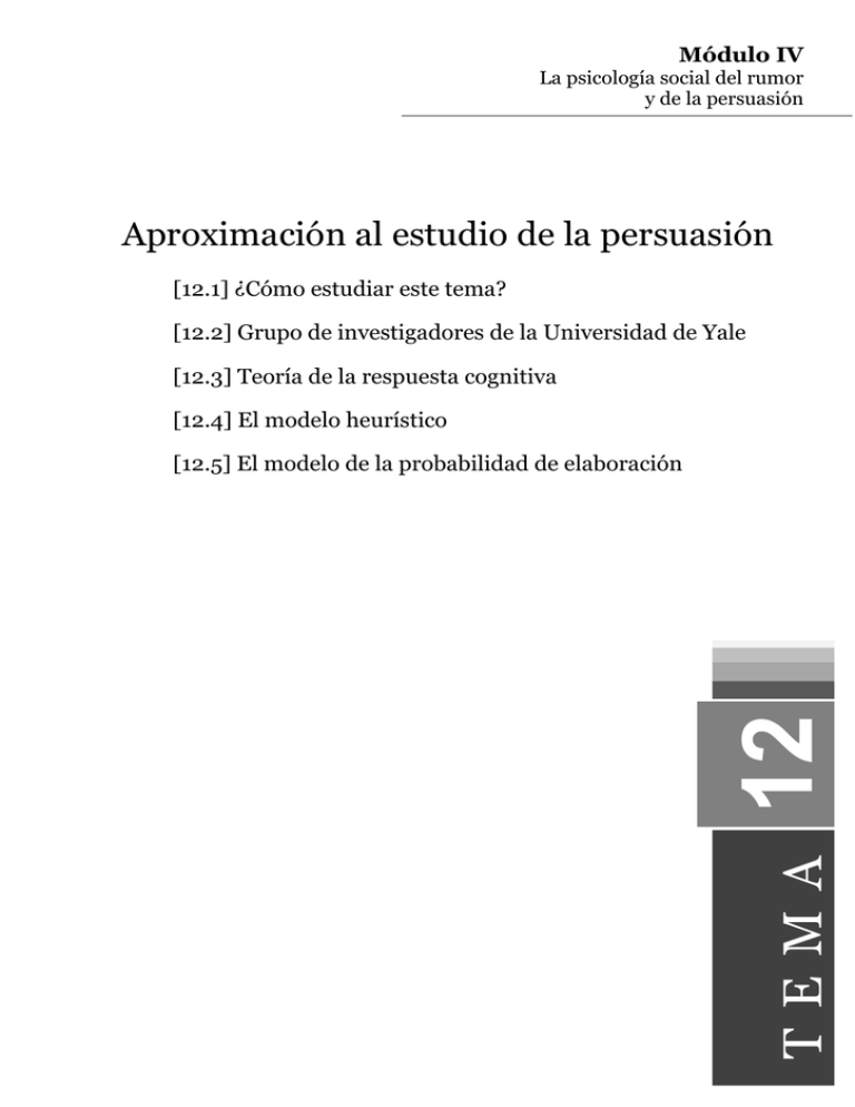 Aproximaci n Al Estudio De La Persuasi n