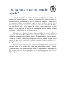 ¿Es legítimo crear un mundo aparte?