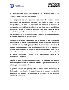 EL PRESUPUESTO COMO INSTRUMENTO DE PLANIFICACIÓN Y