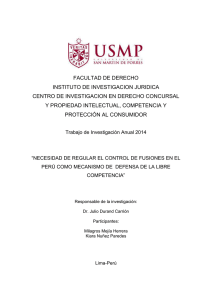 Necesidad de regular el control de fusiones en el Perú como