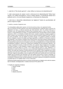 NOMBRE: CURSO: 1. ¿Qué fue la “Revolución agrícola” y cómo