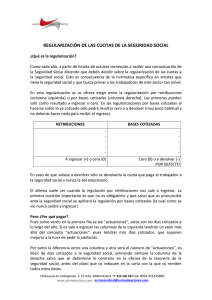 REGULARIZACION DE LAS CUOTAS DE LA SEGURIDAD SOCIAL