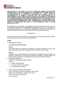 RESOLUCIÓN DE 14 DE ABRIL DE 2015 DE LA DIRECCIÓN