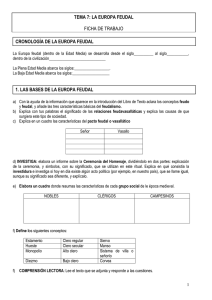 Europa Feudal: Ficha de Trabajo para High School