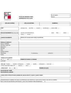 Ficha de ingreso