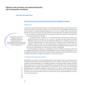Efectos del proceso de especialización del transporte marítimo