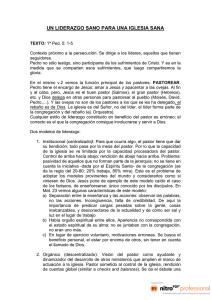 UN LIDERAZGO SANO PARA UNA IGLESIA SANA