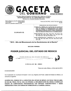Acuerdo del Consejo de la Judicatura del Estado de México, de