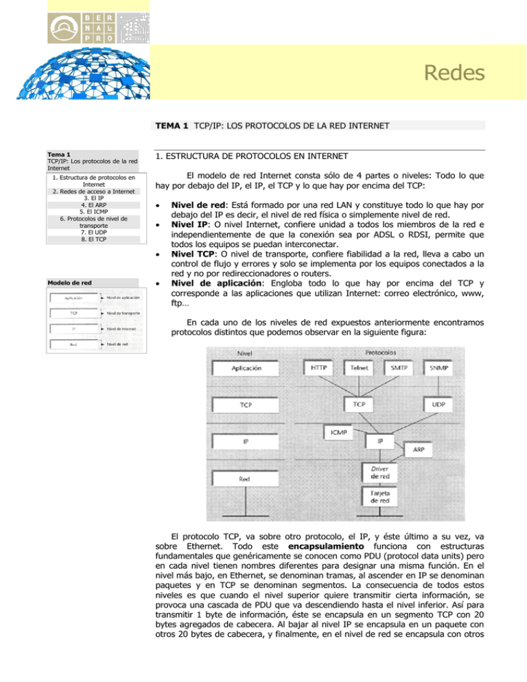 TEMA 1 TCP/IP: LOS PROTOCOLOS DE LA RED INTERNET 1