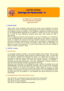 Domingo de Pentecostés Ciclo A Lectio Divina