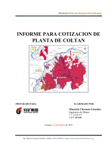 Datos para Planta Coltan