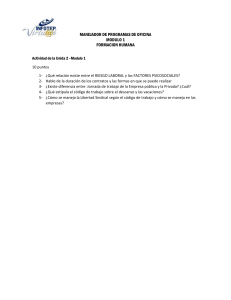 Riesgos Laborales y Factores Psicosociales: Actividad Formativa