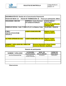 Solicitud de Matrícula - Gestión Comunicación Empresarial